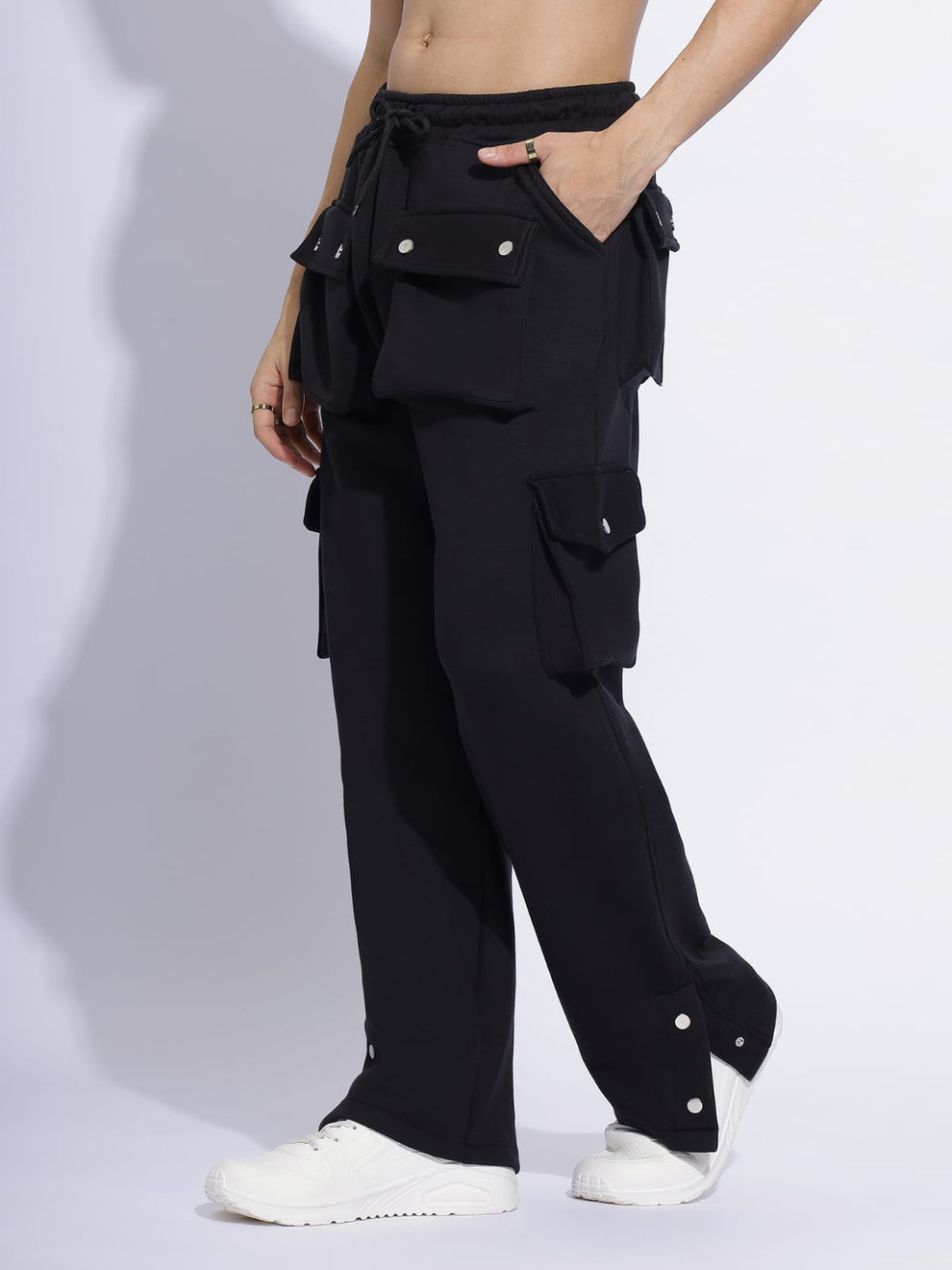 Cargo-Inspired Baggy Track Pants – Six Pocket Streetwear Vibe