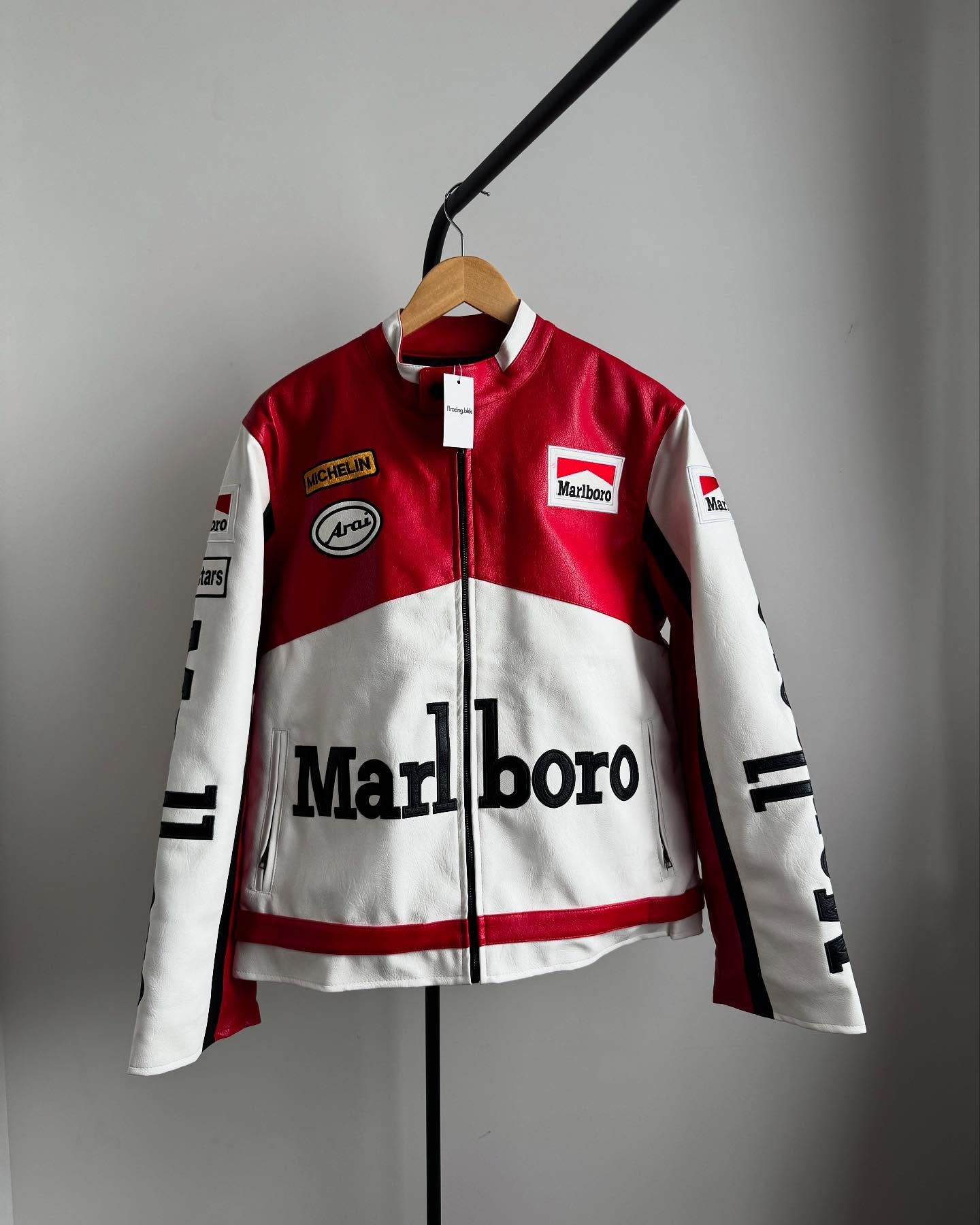 Marlboro Racing Leather Jacket โ Vintage F1 Style | Street Wears