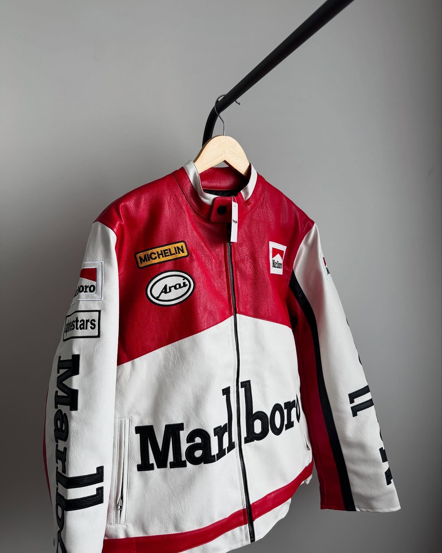 Marlboro Racing Leather Jacket โ Vintage F1 Style | Street Wears